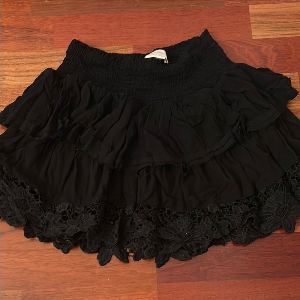 Pookie and Sebastian black lace mini skirt